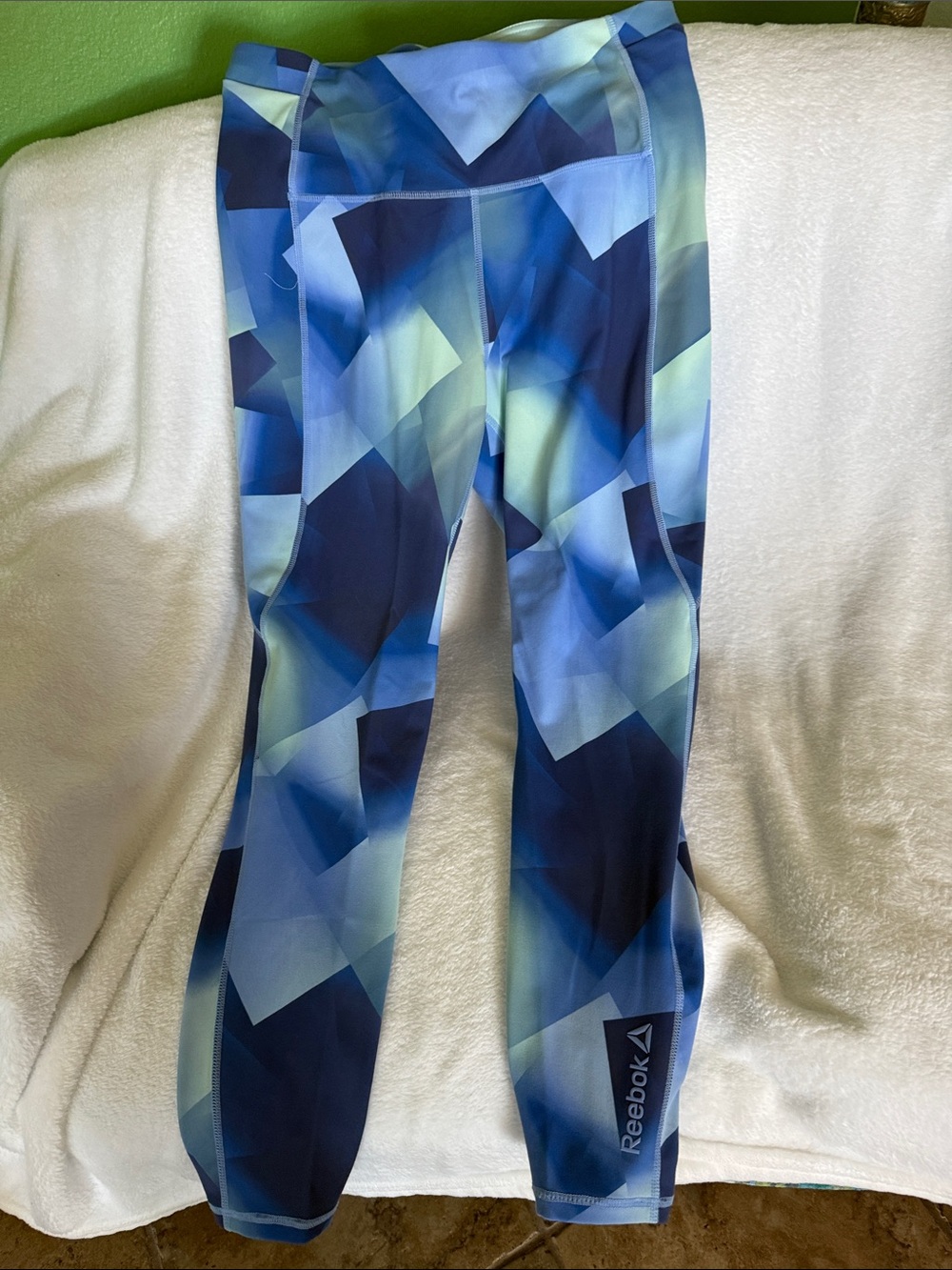 Reebok Blue Geometric Performance Leggings